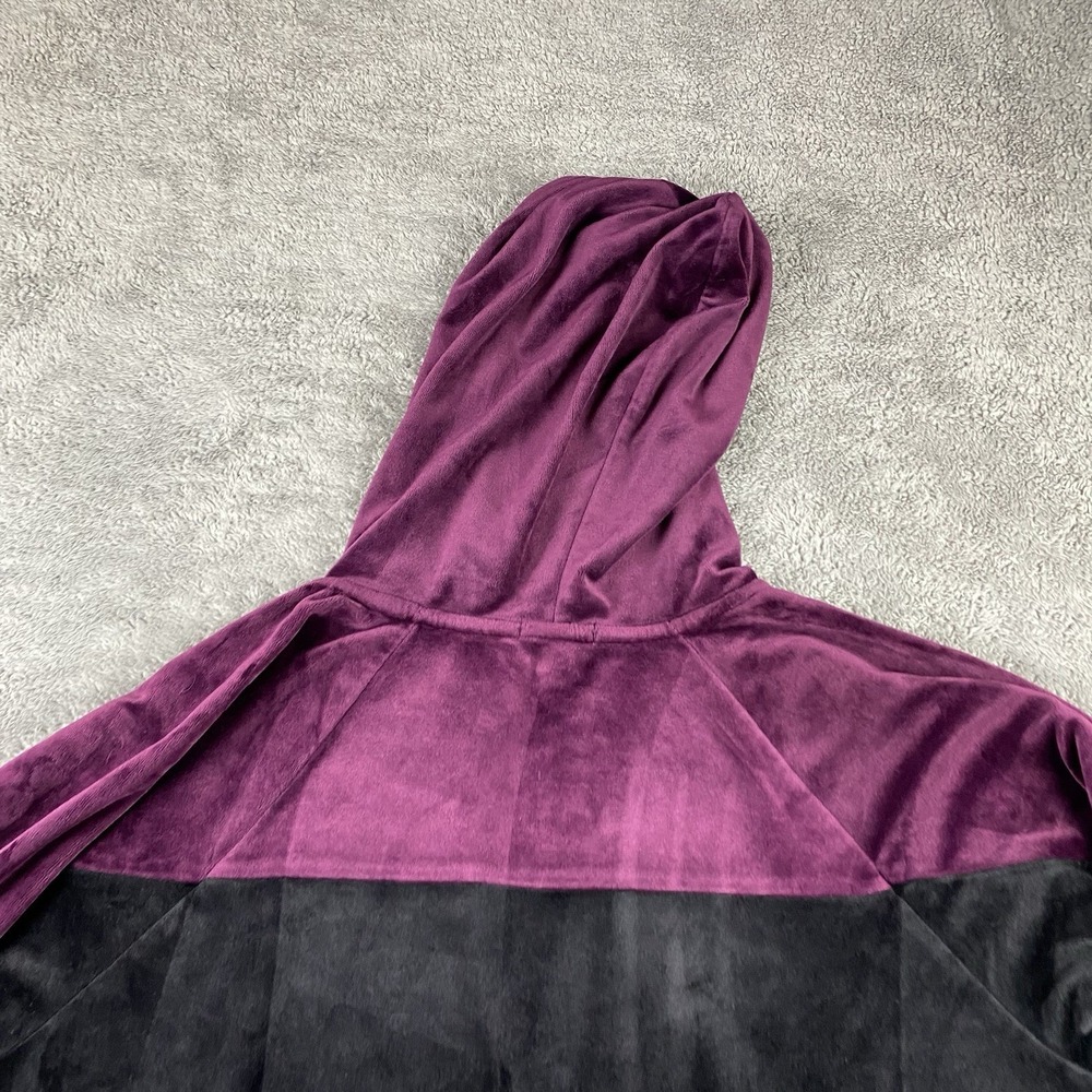 Champion Elite Velour Hoodie Pullover Womens Small Purple Black Long Sleeve - Picture 14 of 16